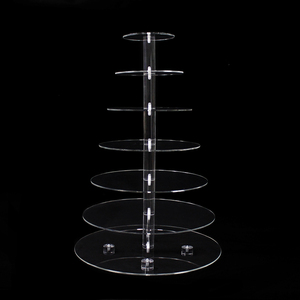 Hộp Trưng Bày Bánh Ngọt Dạng Tháp Trong Suốt, Khay Để Bánh Tráng Miệng Bằng <span class=keywords><strong>Acrylic</strong></span> Hình Tròn, Nhiều Tầng, Có Kích Cỡ Tùy Chỉnh Logo - Product Image 2