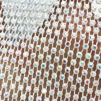 Tissu en maille extensible avec strass S070, fourni par l'usine, pour la confection de robes sexy, tissu en cristal, maille avec strass