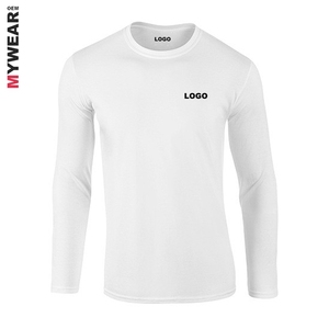 100% magliette a maniche lunghe <span class=keywords><strong>in</strong></span> cotone da uomo girocollo all'ingrosso con stampa personalizzata <span class=keywords><strong>vestiti</strong></span> rossi uniformi - Product Image 4