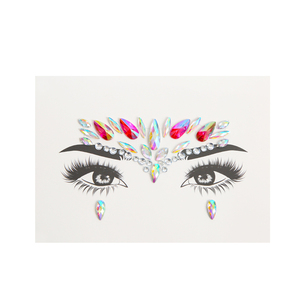 Autocollant de tatouage en cristal pour femme, étiquette couleur arc-en-ciel, bijoux du <span class=keywords><strong>visage</strong></span> et du corps, <span class=keywords><strong>strass</strong></span> - Product Image 1