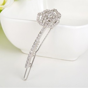 Teemi wholesale beauty new <span class=keywords><strong>rose</strong></span> gold plated luxury cubic zircon bridal wedding <span class=keywords><strong>Rose</strong></span> flower hair accessories hairpin - Product Image 5
