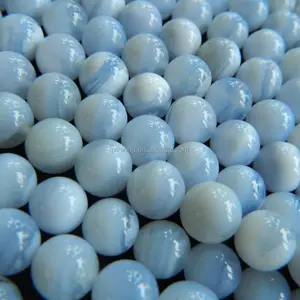 Free shipping wholesale natural stone 10mm blue lace chalcedony gemstone beads for jewelry making