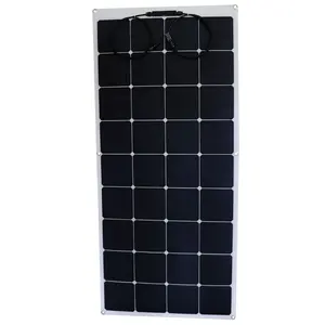 Panel surya ETFE hitam, ukuran populer 7w 10w 14w 21w 50w 100w 110w 150w modul surya untuk perahu yacht bangunan kecil luar ruangan