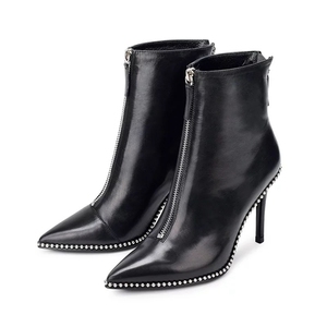 Hhmb — bottines à talons hauts pour femmes, chaussures à bouts pointus avec perles - Product Image 1