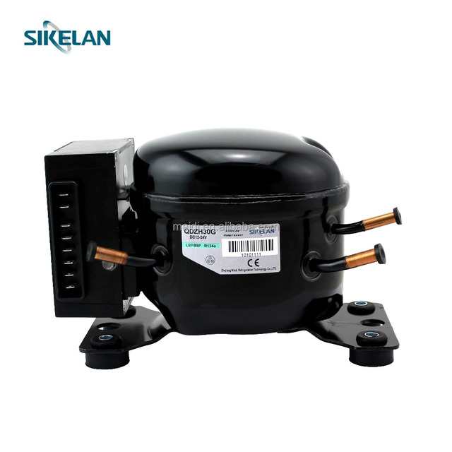 QDZH30G 12V/24V R134A DC Mini Deep Freezer Fridge Refrigerator Compressor Inverter Cooling Compressor for Low Back Pressure Type