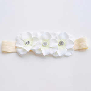 Artificial de bebé de gasa de 3 flor diadema de lujo chicas diadema bebé elástico <span class=keywords><strong>banda</strong></span> de pelo - Product Image 3