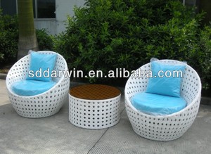 Blanc <span class=keywords><strong>en</strong></span> rotin et osier <span class=keywords><strong>manger</strong></span> ensemble / ensemble de café et de jardin - Product Image 1
