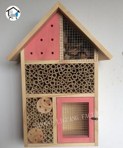 Insetto in legno naturale Hotel e casa delle api con bambù-per le api solitarie farfalla coccinella signora insetto - Product Image 4