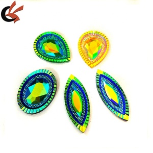 Colori AB grandi 20x50mm strass in resina alta Flatback cucito-On <span class=keywords><strong>cavallo</strong></span> occhio di <span class=keywords><strong>pietra</strong></span> per gioielli danza indumento borse decorazione abito - Product Image 5