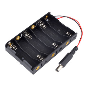 Boîtier de rangement pour 6 piles AA 1,5 V avec prise d'alimentation DC2.1, boîte de rangement DIY pour 6 piles AA 9 V - Product Image 2