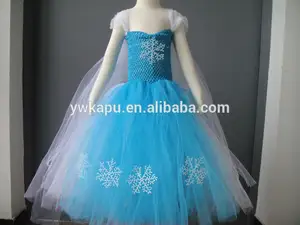 nuevo diseño de congelado vestido de princesa elsa traje para las niñas