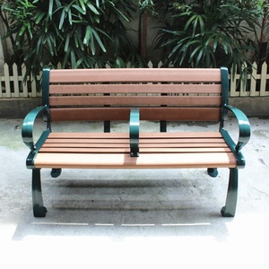 Recycled <strong>Plastic</strong> and Cast Aluminum Park <strong>Bench</strong> with Intermediate Armrest - Product Image 3
