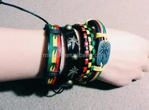 Conjunto de pulsera estilo punk reggae rasta