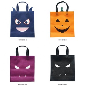 Sac à bonbons en plastique Non tissé, sacs de Shopping biodégradables avec poignée en <span class=keywords><strong>tissu</strong></span> pour Halloween - Product Image 1