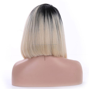 Dropshipping remy bob coiffures <span class=keywords><strong>coupe</strong></span> de lutin court avant de lacet perruque pour femmes nouveau style ombre perruques - Product Image 2