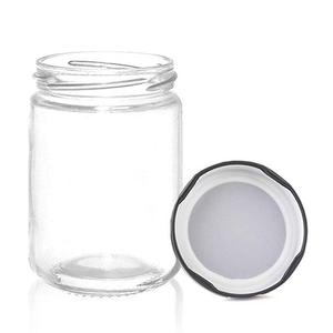 Round 12 oz Airtight Glass <strong>Jars</strong> With Black Metal Lid - Canning <strong>Jars</strong> <strong>for</strong> <strong>Jam</strong>, Honey, Spices, Arts and Gift Holder 1 Set - Product Image 3