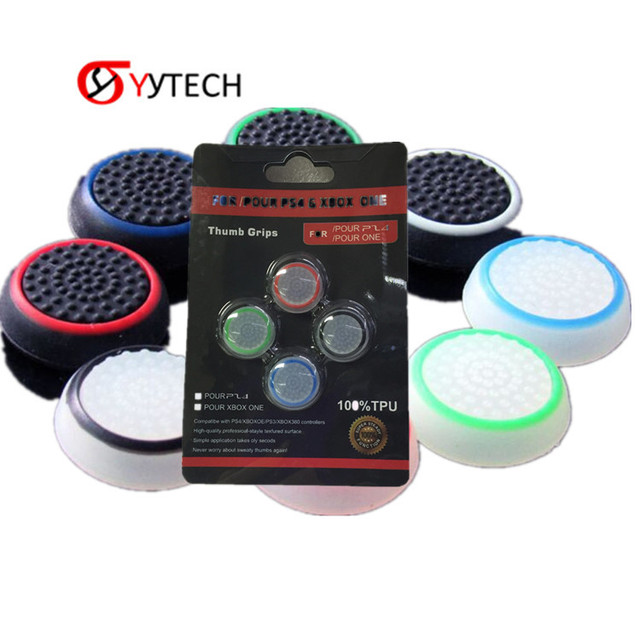 SYYTECH Double Color Thumb Stick Grip Silicon Cap for PS4 PS5 Xbox One PS3 Xbox 360 Thumbstick Grips