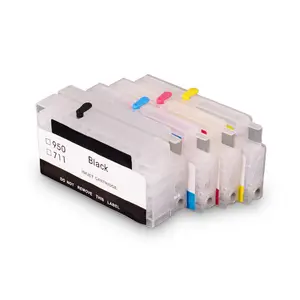 OCBESTJET Cartridge IJ Tinta Isi Ulang Kosong 711 dengan Chip untuk Printer HP Designjet T520 510 T120 T520