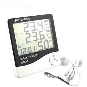 Digital Thermometer Hygrometer Elektronische LCD Temperatur Feuchtigkeit messer Wetters tation Indoor Outdoor Uhr HTC-2