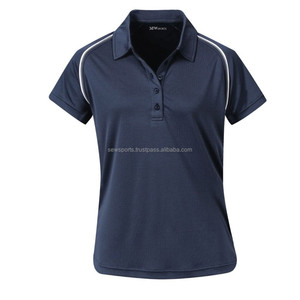 Chemise pour femme à double passepoil, style sport, séchage rapide, en tissu polyester tissé Dobby, cousue à la main, Sports WPS-2261 - Product Image 1