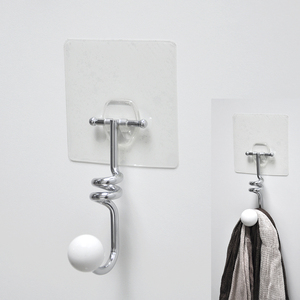 Crochet overdoor simple en fil utile avec autocollant adhésif en plastique réutilisable - Product Image 6