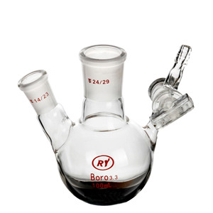 Tùy Chỉnh Doanh Phòng Thí Nghiệm Thủy Tinh Vòng Dưới <span class=keywords><strong>2</strong></span> Cổ Phản Ứng Flask - Product Image 3