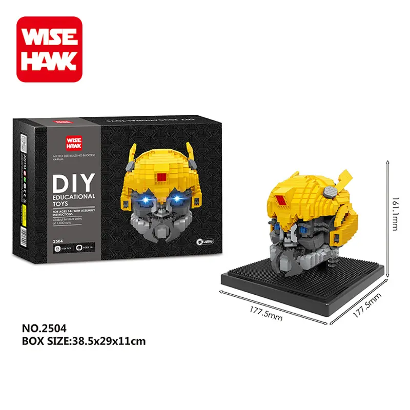 Hot sales Wisehawk plastic diamond brick series robot construct toy mini building block figure