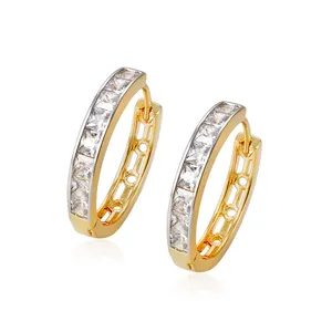 91937 Xuping Fashion yellow gold cz stone style hoop earring wholesale earrings