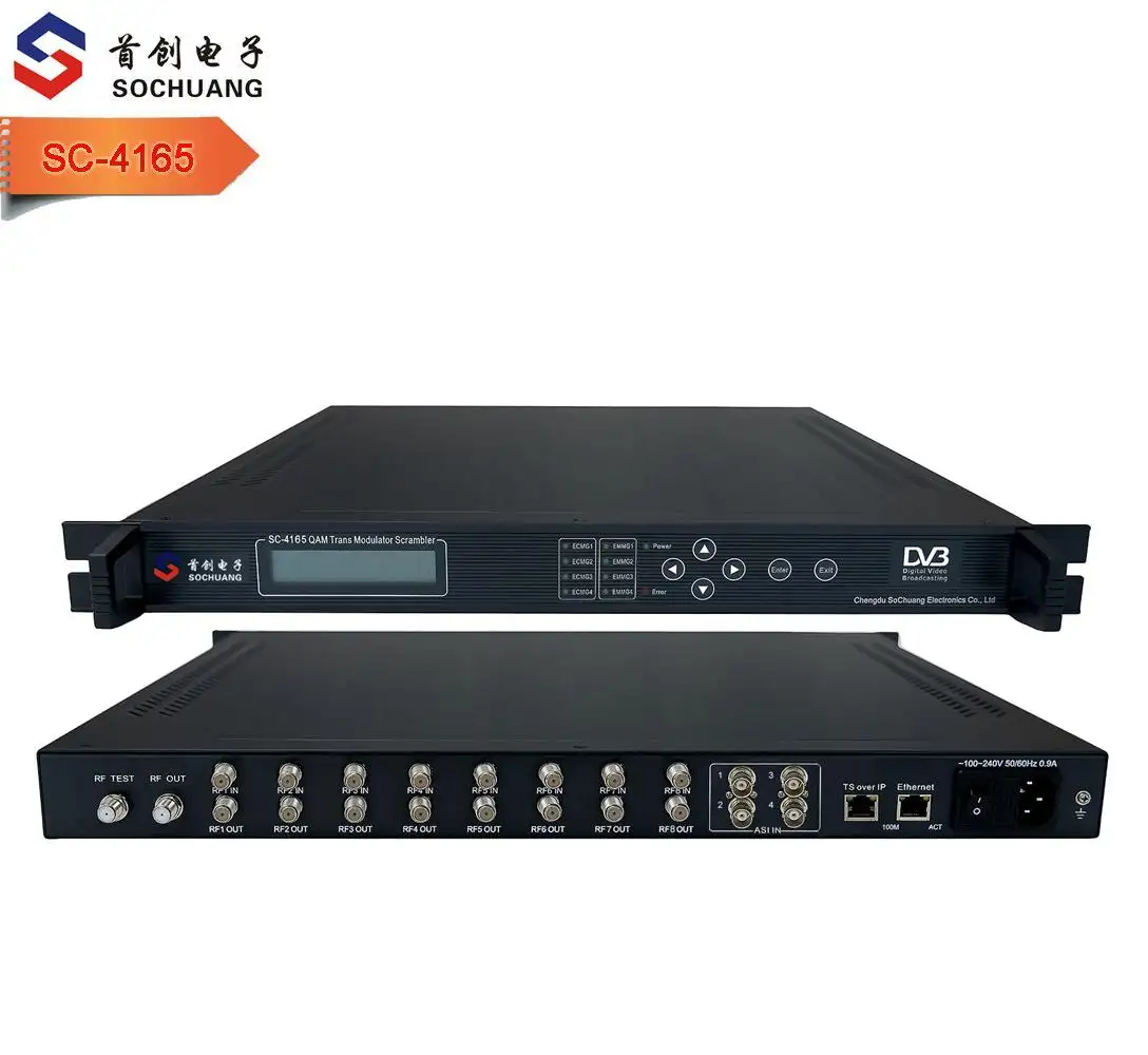 8DVB-S2 untuk 4DVB-C/QAM Transmodulator/DVB-S2 untuk DVB-C Modulator