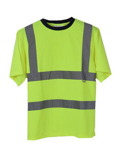 उच्च दृश्यता चिंतनशील टेप के साथ रंगीन सुरक्षा टी शर्ट बनियान - Product Image 1