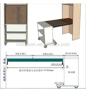Muebles 2 en 1 convertible mesa de centro planos gabinete plegable hardware bisagras ocultas negro extensión mecanismo de mesa de cena - Product Image 6