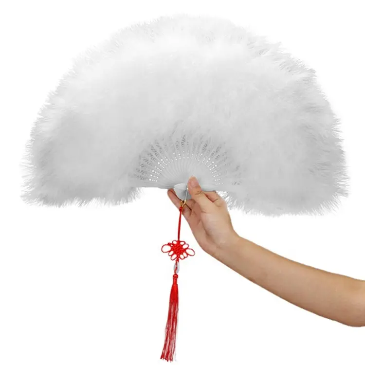 New Product Ideas 2019 Bulk Wholesale Hand Fan Promotional Custom Logo Hand Fan With Feathers