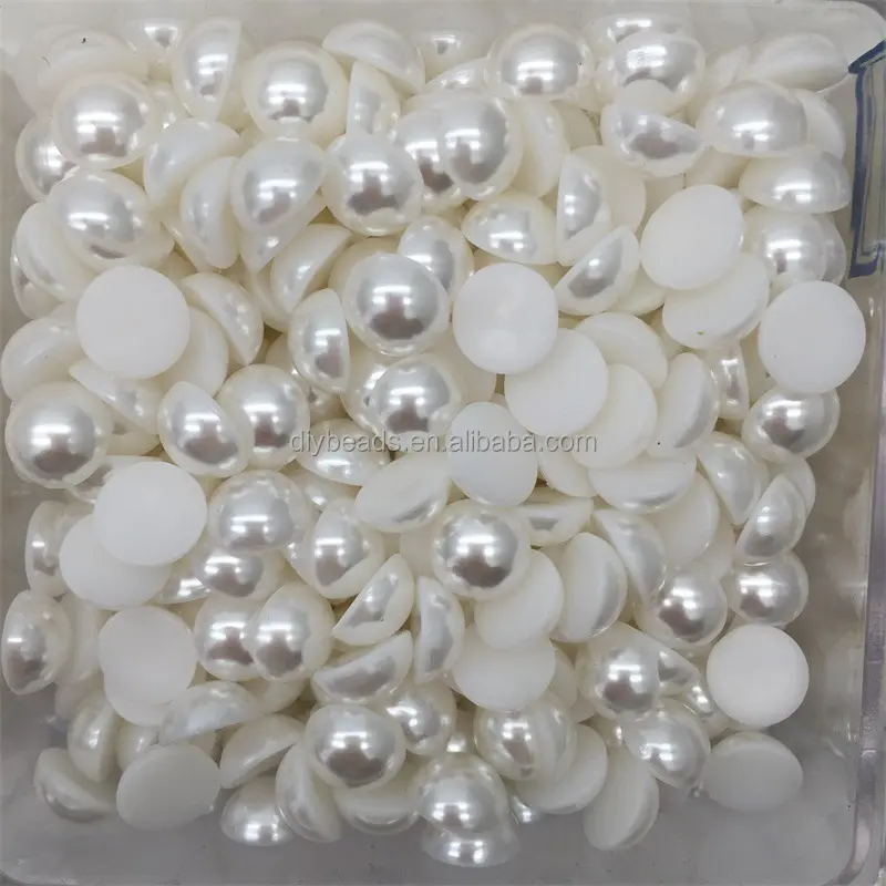 Perline mezza perla acrilica imitazione bianca lucida 3-18mm all'ingrosso super lucentezza