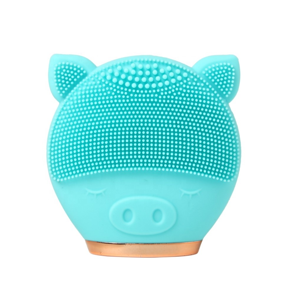 Eléctrico recargable sonic de silicona cepillo de limpieza facial de dibujos lindo diseño de cepillo de limpieza facial