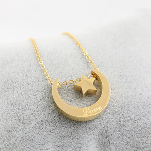 Luna Y Estrella Colgantes, Collares para Novia,Amante <span class=keywords><strong>Joyeria</strong></span> - Product Image 2