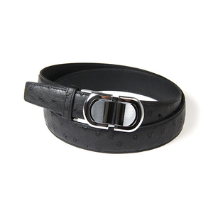 Cinturón de Vestir de Cuero Genuino para Hombre, Directo de Fábrica, Cinturón de Cuero de Avestruz, Logotipo Grabado Personalizado, OEM, ODM, Venta al Por Mayor - Product Image 2