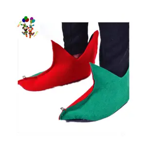 Warna Merah Hijau Jingle Bell Pesta Natal Slip On Sepatu Elf HPC-1082