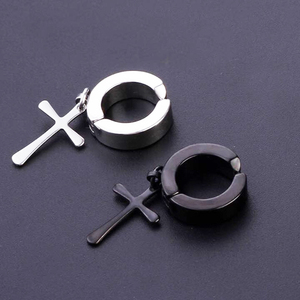 Orecchini a Clip con Pentacolo Nero alla Moda per <span class=keywords><strong>Uomo</strong></span>, Acquisto Online Pakistan - Product Image 4