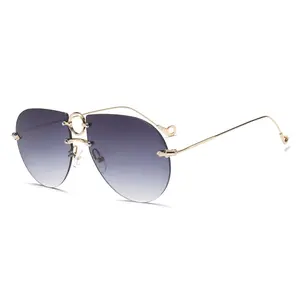 61716 Superhot نظارات الرجال النساء نظارات شمسية ماركة مصمم Grey التدرج فاسق ظلال بدون شفة الطيار النظارات الشمسية