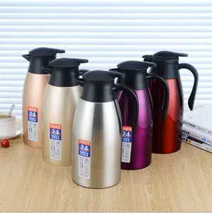 2 Liter Stainless Steel Double Walled Thermal Coffee Serving Carafe / Vacuum Insulated Hot Water Kettle