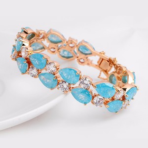 Teemi gotas de agua de hielo del corte Cubic Zirconia Diamantes oro 18K plateado populares Mona Lisa pulsera para la joyería <span class=keywords><strong>muj</strong></span> - Product Image 2