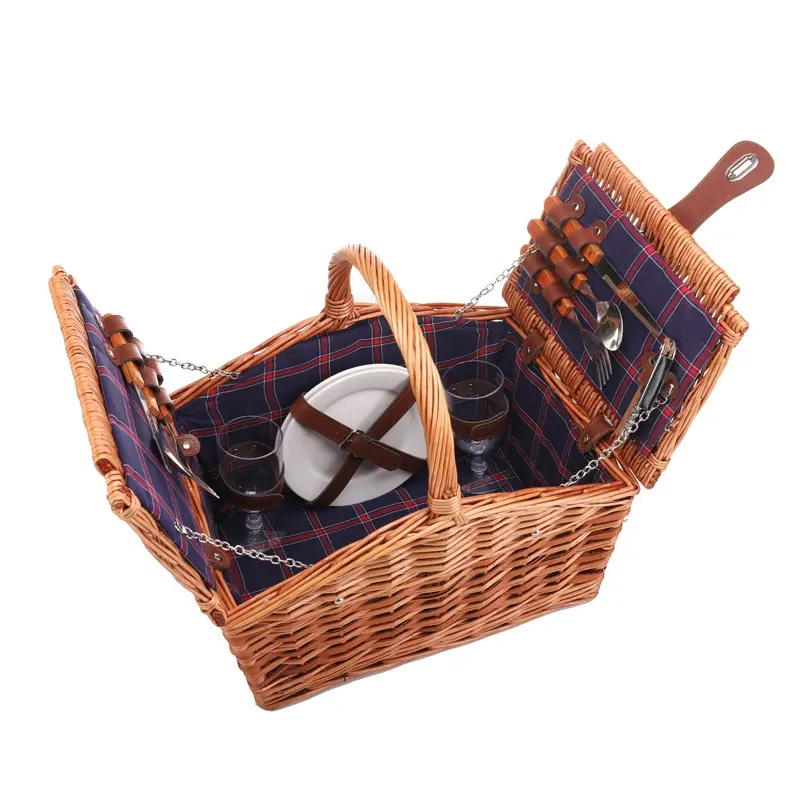 2 Person wicker picnic baskets set for 2 manufacturers