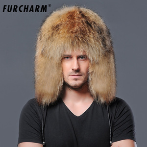 All'ingrosso esterno russo Ushanka cappello invernale caldo grande pelliccia Trapper peloso per gli uomini stile aviatore - Product Image 5