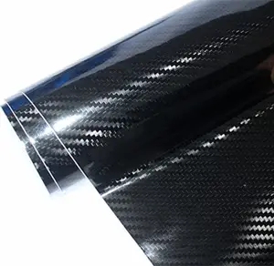 סופר מבריק 5d 4d פחמן סרט גלישת המכונית סיב פחמן ויניל גלישה מבריק כמו נדל פחם אוויר בועה בחינם