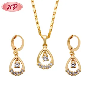 Atacado 22k dubai cristal saudita ouro joias conjunto preço