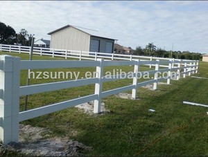 cerca de pvc de estilo rancho de vinilo poste de la cerca y los rieles - Product Image 1