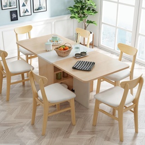 Venta al por mayor fiesta de reunión plegable de madera comer mesa con cajones - Product Image 3