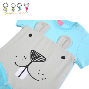 Hot Sale lovely baby boy <span class=keywords><strong>100</strong></span> cotton blue suit cuttie mouse pattern bubbler with cost wholesale - Product Image 2