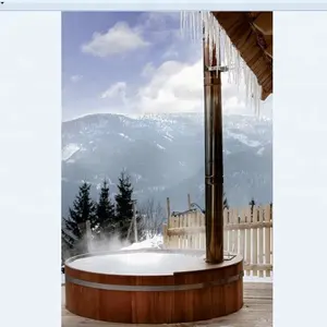 Houten Hot Tub Rood Cederhout Bad Voor Outdoor Spa