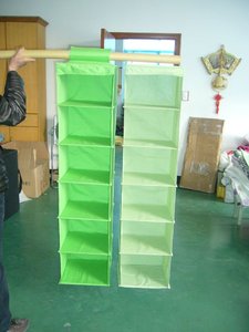 Placard de rangement gris à <span class=keywords><strong>6</strong></span> étagères avec 5 <span class=keywords><strong>tiroirs</strong></span> pliables Trois sacs à usage poches système organisateur de vêtements fonctionnel - Product Image 4